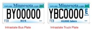 Minnesota Intrastate Bus and Truck Plate Image